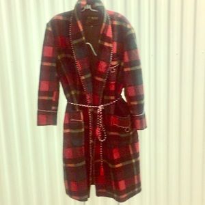 Vintage Flannel Robe Style Coat